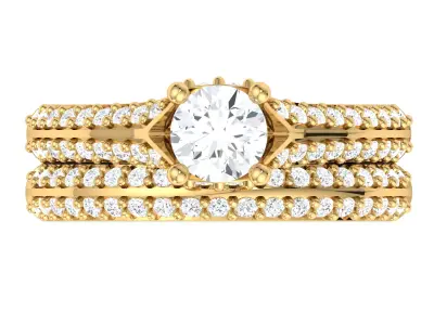 Elegant Constellation Moissanite Engagement Ring 3D print model