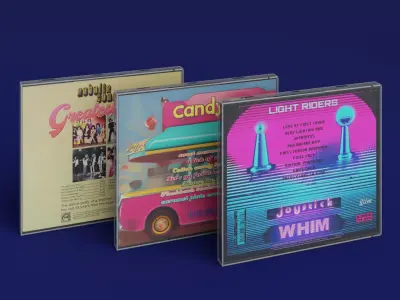 25 Music CDs Low-poly 3D model