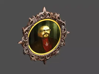 French Old Photo Frame 05 Low-Poly 3D Model Low-poly 3D model