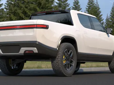 Electric Pickup Truck White 3D model