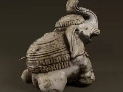 Balinese Ceremonial Elephant Statue Low-poly 3D model