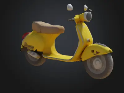 Yellow Vespa 3D model
