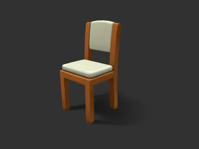 Stylized Handpainted Chair low poly Model Low-poly 3D model