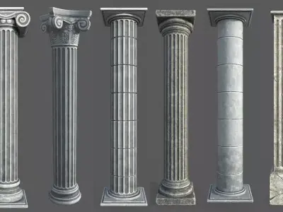 9  Roman Columns Low-poly 3D model