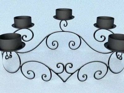 Wrought iron advent wreath Low Poly Chandelier Free low-poly 3D model