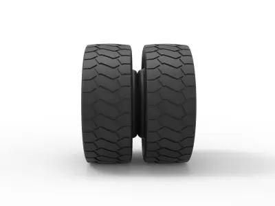 Low profile double wheel 3D print model