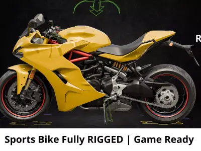 Ducatti sports Bike 3D Model Fully RIGGED Gameready Model Low-poly 3D model