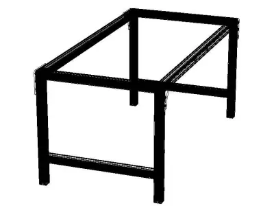 Aluminum Outdoor Modern Table 3D model