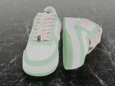 BAPE STA 3 3D SHOES Low-poly 3D model