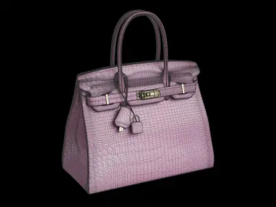 Pink Leather Handbag 3D model