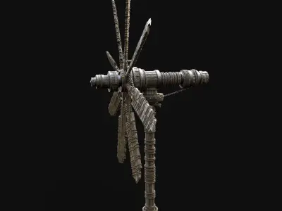 WINDMILL TURBINE MILL POWER PLANT GENERATOR MEDIEVAL AAA Low-poly 3D model