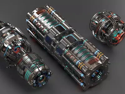 Sci Fi Mega Elements KITBASH - SUBDIVISION READY - pack 3 3D model