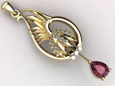 flower pendant for women  3D print model