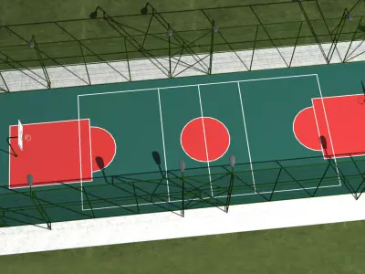 basketball court Low-poly 3D model