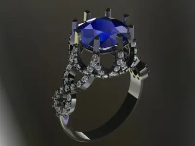 Ring with cushion 3D print model