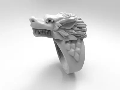  WOLF RING 3D model