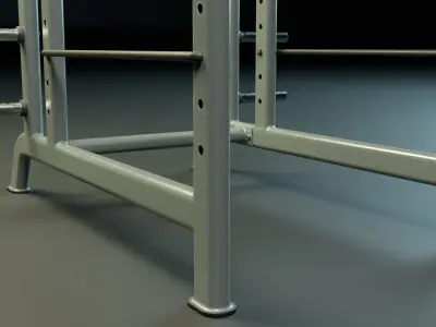 Squat Rack PBR Low-poly 3D model