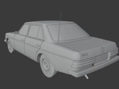 Mercedes Benz W123 Car Low-poly 3D model
