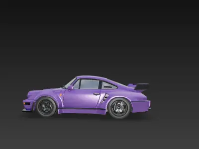 Porsche 911 low poly Low-poly 3D model