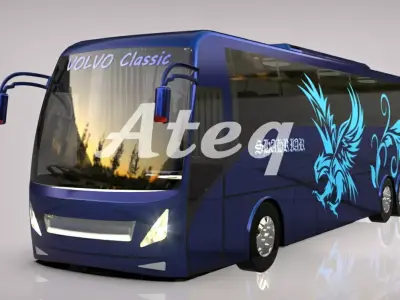 Volvo Multi Axle Bus 3D Model for Rendering and 3D Printing 3D model