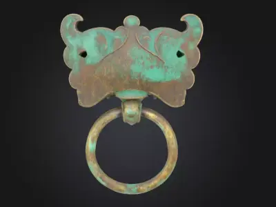Ancient Beast Door Knocker Low-poly 3D model