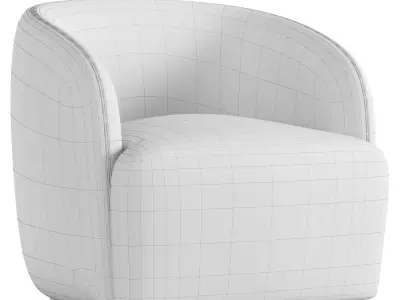 GWYNETH IVORY BOUCLE CHAIR 3D model
