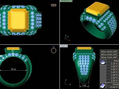 Luxury Diamond Ring For men 3D model