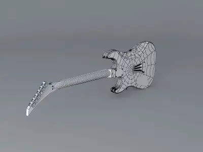 Guitar with spiderweb graphics Free 3D model