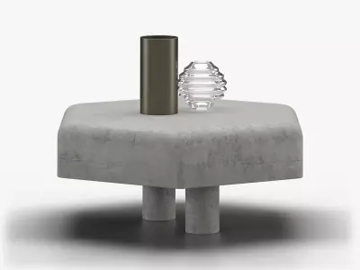 Modern Coffe Table With Props V1 3D model