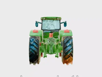 Farming Tractor 3D Model with Detailed Textures Low-poly 3D model