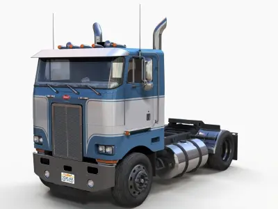 Peterbilt 362 single axle truck Low-poly 3D model