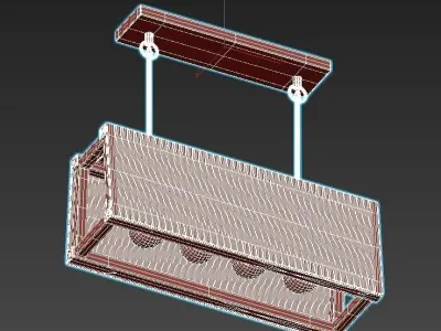 hagar pendant light with three glass shades 3D model