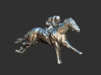 HORSE WITH JOCKEY 3D print model