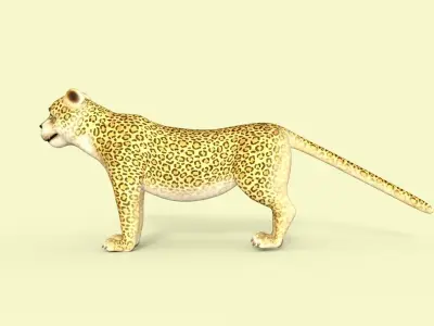 Cartoon Leopard Rigged 3D model