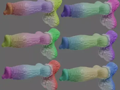 Fantasy Kitsune Furry Penis Rigged Low-poly 3D model