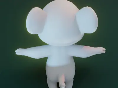 Cartoon Tiger Rigged Base Mesh 3D Model Low-poly 3D model