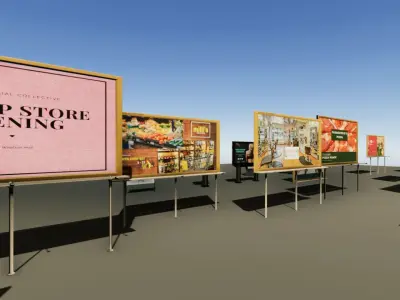 Advertising Panels 4  Low-poly 3D model