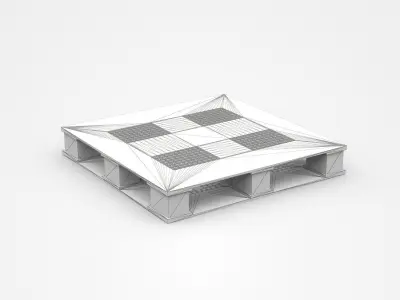 Industrial Metal Tray For Heavy Parts 3D model