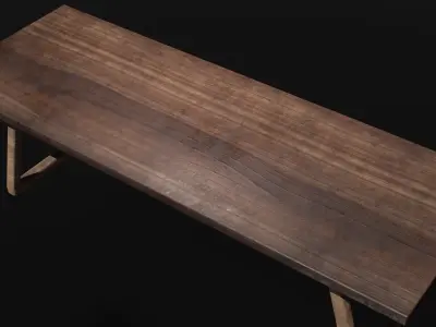 wooden table 3D model buy