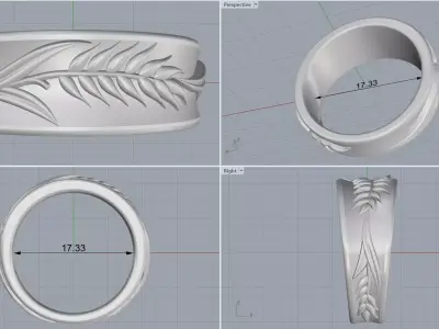 ring woman 3D print model 27