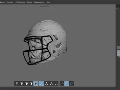 Footbal Helmet Low-poly 3D model