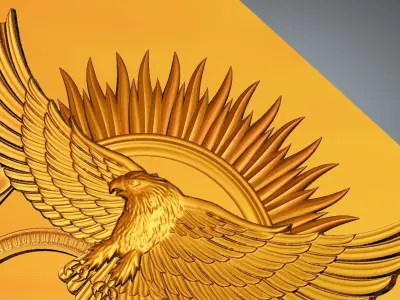 Eagle bronze plaque with 3D print model