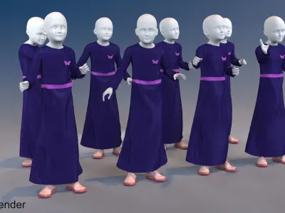 Girl mannequin arabic 4 x different models 32 poses 3D model