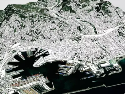 Cityscape Genoa Italy 3D model