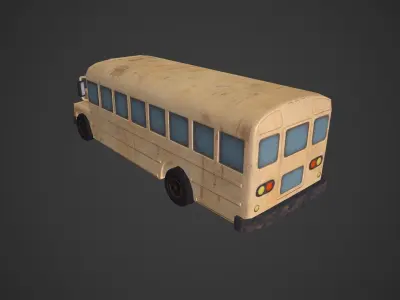 Old american bus Free low-poly 3D model