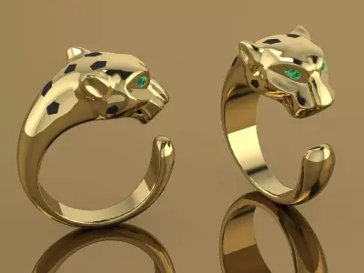 Panther RIng Gold  3D print model