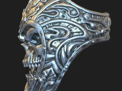 Skull ring jewelry Ancient Warrior vol1 3D print model
