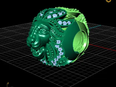 lion bracelet 3D print model