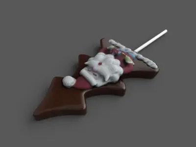 Santa Cookie Low-poly 3D model