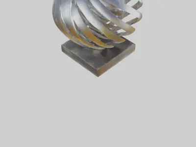 Metallic art sculpture model Low-poly 3D model